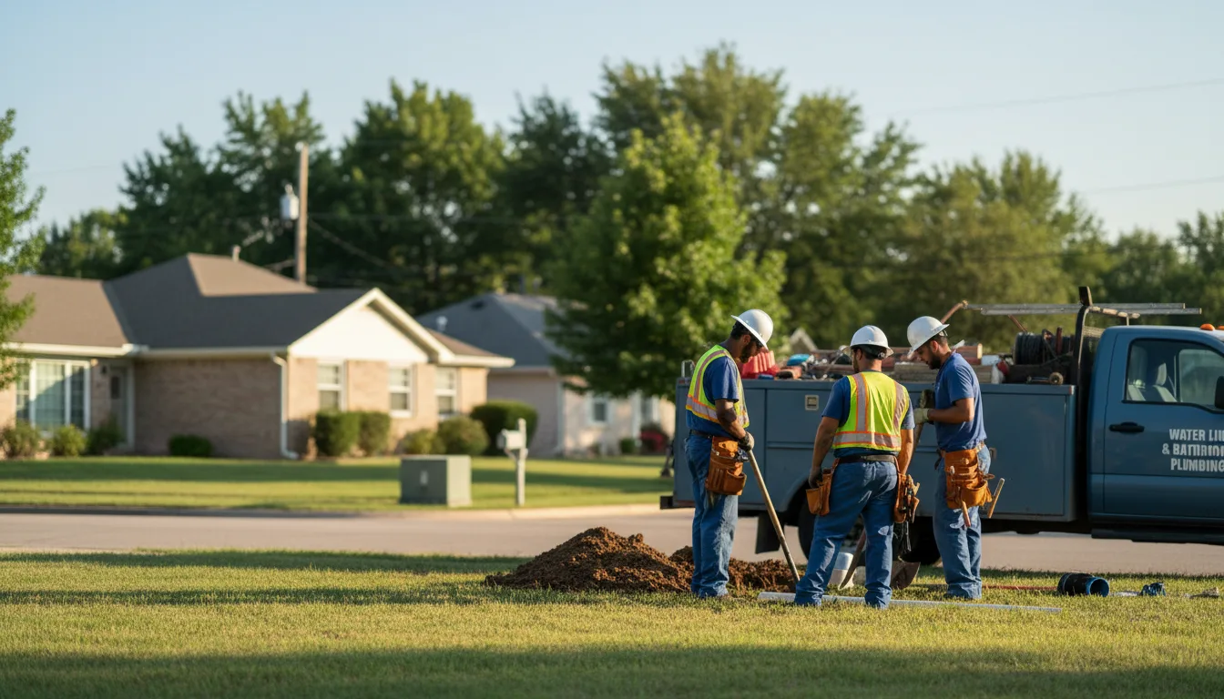 Residential water line and bathroom plumbing service in Tecumseh, MO